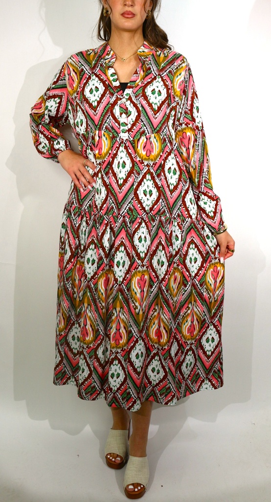 Robe ISADORA Marron vert rose